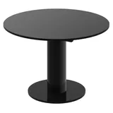 Design Esstisch Tisch HES-111 rund oval Hochglanz ausziehbar 100-148cm - Schwarz