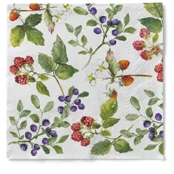 Sovie HOME Serviette Else aus Tissue 33 x 33 cm, 20 Stück - Beeren Frühling Sommer