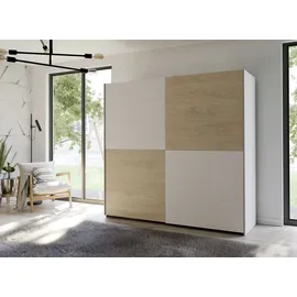 Forte Schwebetürenschrank 200 x 190,5 x 61,2 cm Weiß