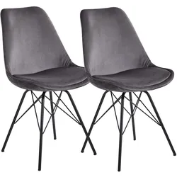 KADIMA DESIGN Skandinavische Esszimmerstühle, 2er Set, Samt oder Kunststoff, verschiedene Farben