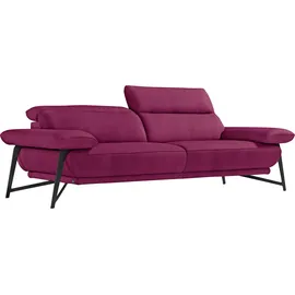 Egoitaliano 2,5-Sitzer EGOITALIANO "Anais, Designsofa mit erstklassigem Sitzkomfort, Fußfarbe schattengrau", pink (fuchsia), Sofas, B/H/T: 232cm x 74cm x 106cm, Luxus-Microfaser, Kopfteil verstellbar, 232 cm, Luxus-Microfaser, fuchsia, B:232cm H:74cm T:106cm