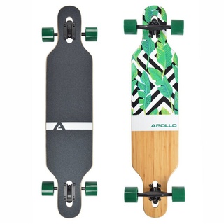 Apollo Twin Tip DT Longboard " Flores " in holz/grün/schwarz/weiß