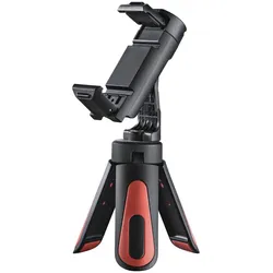 hama Pocket II Rotation Ministativ für Smartphones schwarz, rot.
