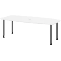 Bümö Konferenztisch, Weiß, Graphit, Nachbildung, Oval, 220x74x103 cm, FSC