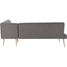 exxpo - sofa fashion Costa 157 x 92 x 245 cm Struktur langer Schenkel links grau