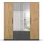 Rauch Drehtürenschrank RAUCH "StyleUp", grau (graumetallic), B:181cm H:197cm T:54cm, Holzwerkstoff, Schränke, Drehtürenschrank, Typ Dark & Wood mit trendigen farblich abgesetzten Griffen