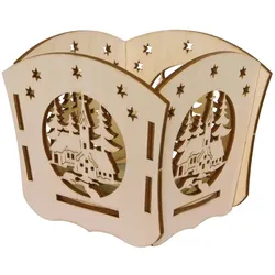 ERZGEBIRGE Teelichthalter Seiffener Kirche im Wald