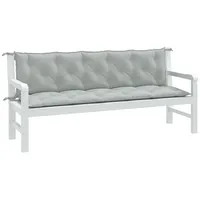 VidaXL Gartenbank-Auflagen 2 Stk. Melange Hellgrau 180x50x7 cm Stoff