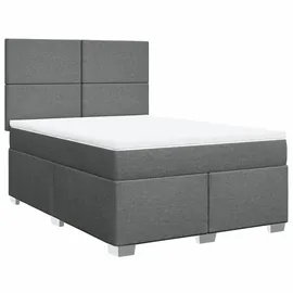 vidaXL Boxspringbett 140 x 200 cm Dunkelgrau