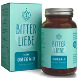 BitterLiebe - Omega 3 vegan Kapseln hochdosiert aus pflanzlichem Algenöl - hochwertigem EPA und DHA - Premium Omega-3-Fettsäuren für Veganer - leicht schluckbar