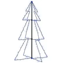 vidaXL Weihnachtsbaum Kegelform Metall 78x120 cm 160 LEDs blau
