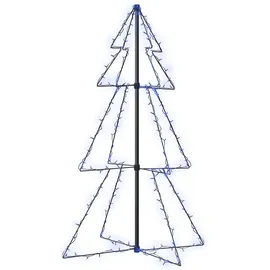 vidaXL Weihnachtsbaum Kegelform Metall 78x120 cm 160 LEDs blau