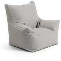 mokebo Kindersessel Der Pausenheld (aus wasserabweisenden Stoff Grau), Kinder Sitzsack, Lesesessel, Bodenkissen und Sitzkissen Kinder grau