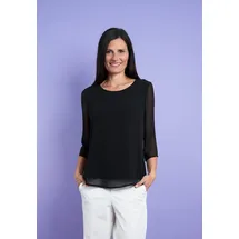 Seidel Moden Chiffonbluse MADE IN GERMANY schwarz 50 EU
