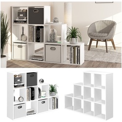 Vicco Treppenregal Raumteiler Bücherregal 9 Fächer weiß Stufenregal Stufenregal