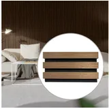 HORI 3D Wandpaneel HORI WALL Akustik Wandpaneele Natur Holzdekor Holzwand, BxL: 60x120 cm, 0.72 qm, (Schallschutz Wandpaneel, 3D-Wandpaneel, Wandpaneel selbstklebend, 1-tlg) Holz Walnuss, Verbesserte Raumakustik, Nachhaltigkeit, Elegante Optik braun