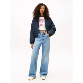 Tommy Hilfiger TOMMY JEANS "CLAIRE HR WD", Damen, Gr. 30, Länge 32, blau (denim medium), Denim/Jeans, Obermaterial: 99% Baumwolle, 1% Elasthan, Abriebeffekte, weit knöchellang, Jeans