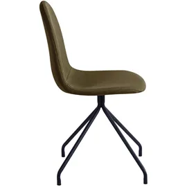 Svita 2er Set Esszimmerstühle Metallbeine Polsterstuhl Polyester Oliv