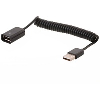 DeLock USB 2.0 Spiralkabel Verlängerung A/A Buchse 0.2-0.6m (83163)
