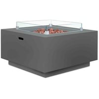 Intergrill Gasfeuerstelle TM18012 Designer Fire Pit Feuertisch für Garten mit Lavasteinen Glas Steinoptik