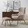 SalesFever Sessel Eloise Teddyfell 79 x 103 x 82 cm taupe mit Hocker
