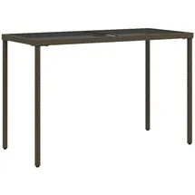 vidaXL Gartentisch mit Glasplatte Braun 115x54x74 cm Poly Rattan