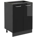 Vicco Unterschrank Küchenschrank R-Line 60 x 46 x 81,5 cm Schwarz