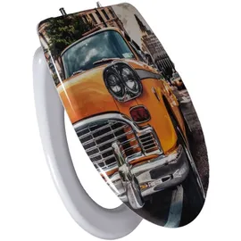 Primaster WC-Sitz mit Absenkautomatik Vintage Taxi Weiß