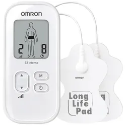 Omron E3 Intense, Transkutane elektrische Nervenstimulation (TENS), Weiß, Akku,