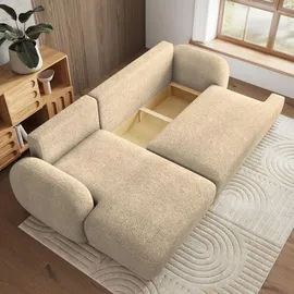 masseno Ecksofa MODENZA Polyester 2-Sitzer Creme