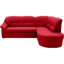 Ecksofa DOMO COLLECTION "Faenza L-Form", rot (dunkelrot), B:232cm H:88cm T:176cm, 100% Polyester, Sofas, DOMO collection Ecksofa, mit Ottomane, wahlweise mit Bettfunktion