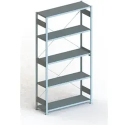 Meta Steckregal Grundregal S3 CLIP 230 GR 2500 x 1300 x 400 mm verzinkt + 5 Böden