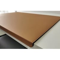 Profi Mats Schreibtischunterlage PM Gewinkelte Schreibtischunterlage mit Kantenschutz Echt Leder 90 x 48 Beige