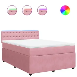 vidaXL Boxspringbett 140 x 200 cm Rosa