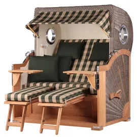 bene living bene,iving Strandkorb Komplettset Königssee Teak Bullauge PE grau Modell 506