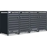 AXI Lucas Mülltonnenbox in Metall Anthrazit | Mülltonnenverkleidung mit Deckel für 4 Tonnen - 240 - 960L | Müllbox / Aufbewahrungsbox für Mül... - Grau