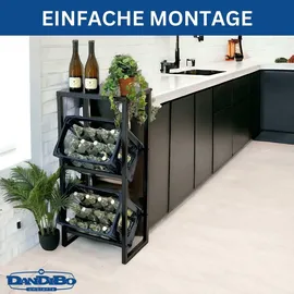 DanDiBo Ambiente Getränkekistenregal 2 Kisten mit Ablage 100 x 0 x 0 cm Schwarz