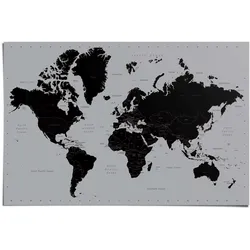Poster REINDERS "Weltkarte", silber (farbe bild(er): silberfarben), B:91,5cm H:61cm, Papier, Bilder