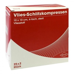 Schlitzkompressen Vlies 10x10cm 4fach steril