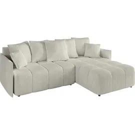 altdecor Ecksofa Samt mit Schlaffunktion 2-Sitzer Creme