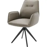 DeLife Drehstuhl Zoa-Flex Echt-Leder Schlamm Kreuzgestell kantig Schwarz 180° drehbar - Braun,