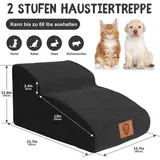 Famanu Hundetreppe 2 Stufen, Wasserfest mit Waschbarem Bezug - Grau