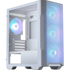 MSI MAG PANO M110R White - Mini-Tower-Gaming-PC-Gehäuse - Unterstützt GPUs mit Einer Länge von bis zu 410 mm, herausnehmbare Staubfilter, USB 20Gbps (Typ-C), Unterstützung für ATX- und mATX