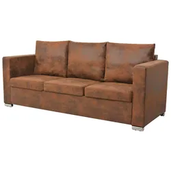 Sofa 3-Sitzer 191x73x82 cm Wildleder-Optik