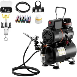 Vevor Airbrush Set 1 St. 1/6 PS mit Luftkompressor & Tank, 1 Düse (0,3 mm) & Schlauch & Acrylfarbe