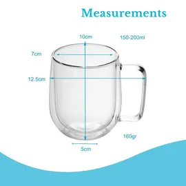 Intirilife 4x Doppelwandiges Thermo Glas Set in 250 ml – Trinken, Gläser Gläser-Sets