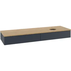Villeroy & Boch Waschtischunterschrank 160 x 19 x 50 cm Midnight Blue Matt Lacquer / Honey Oak