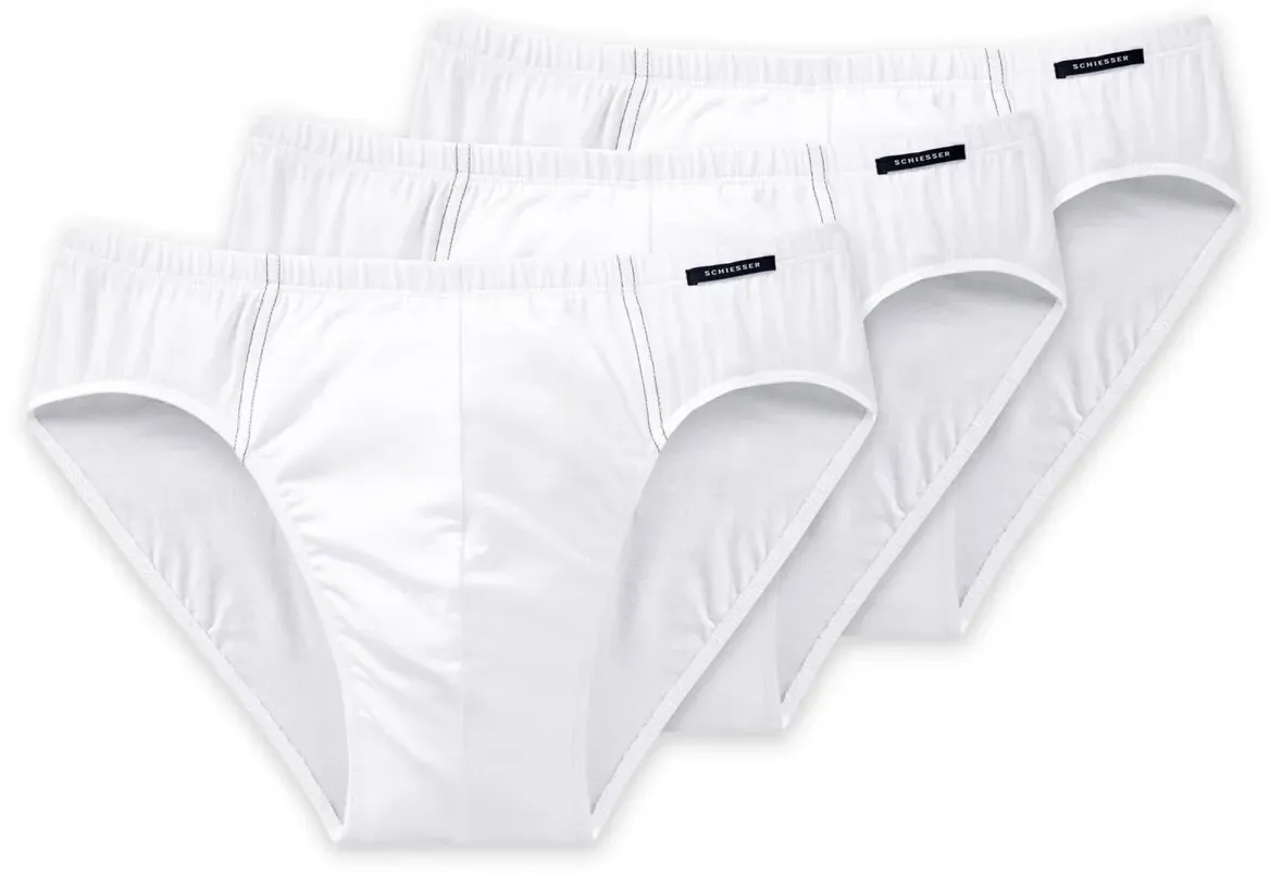 SCHIESSER Herren Slip 3er Pack - Supermini, Rio-Slip, Essentials, Cotton Stretch Weiß XL