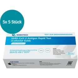 WIZ BIOTECH Schnelltest , Omikron Variante auch nachweisbar , Test Antigen-Schnelltest COVID-19 Corona SARS-CoV-2 Antigen Test Kit , 5x 5 Stück WIZBIOTECH