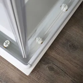 Kiamami Valentina Venere Duschkabine mit Eckeinstieg 70 x 100 cm weißes Glas mit Siebdruck